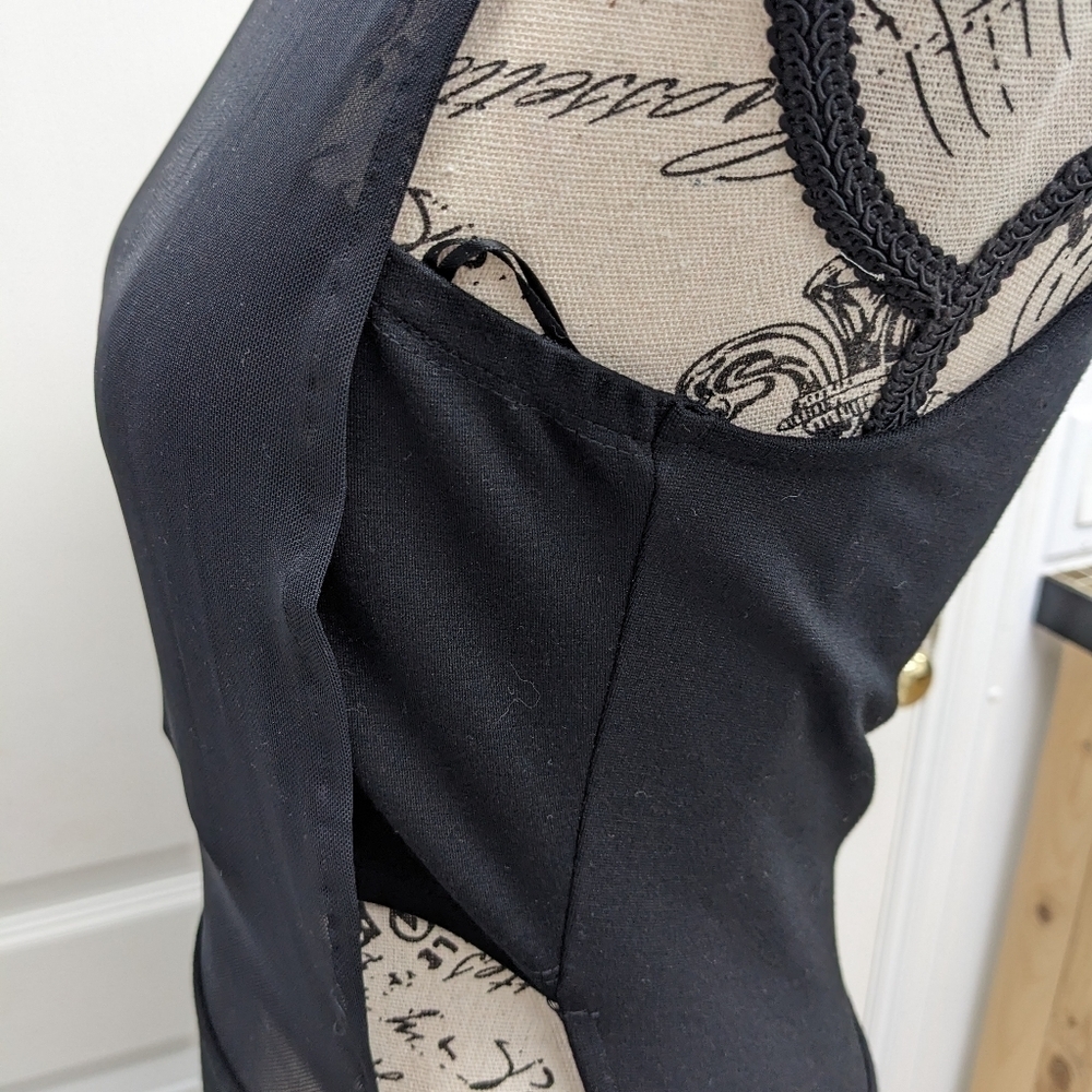 Guess black sheer cutout bodycon mini dress size S - Picture 5 of 10